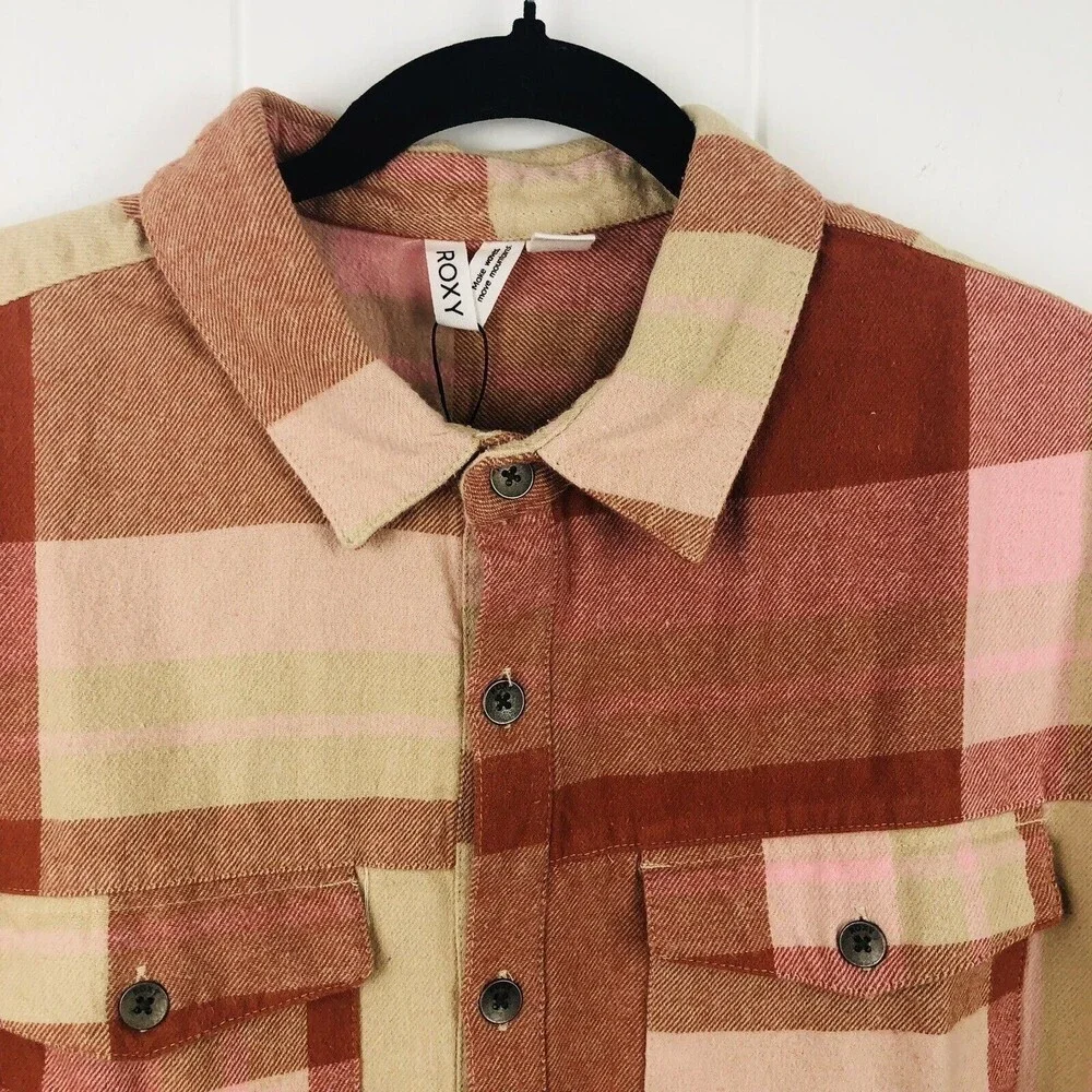 Roxy Womens Let It Go Long Sleeve Flannel Shirt X-Small - Picture 6 of 14